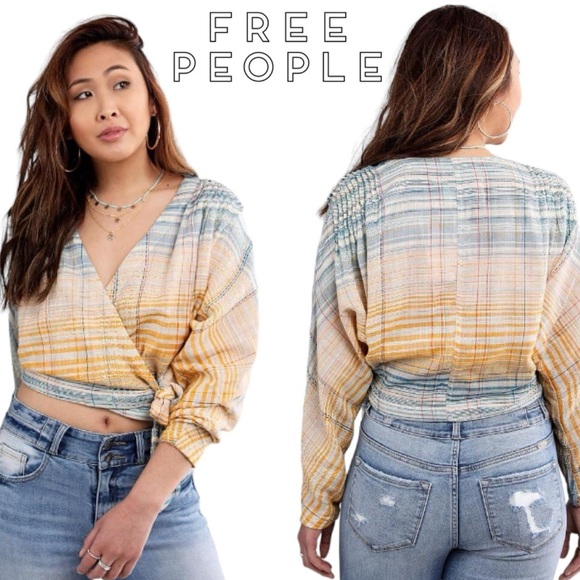 Free People Maldives Surplice wrap top Medium - Picture 1 of 8